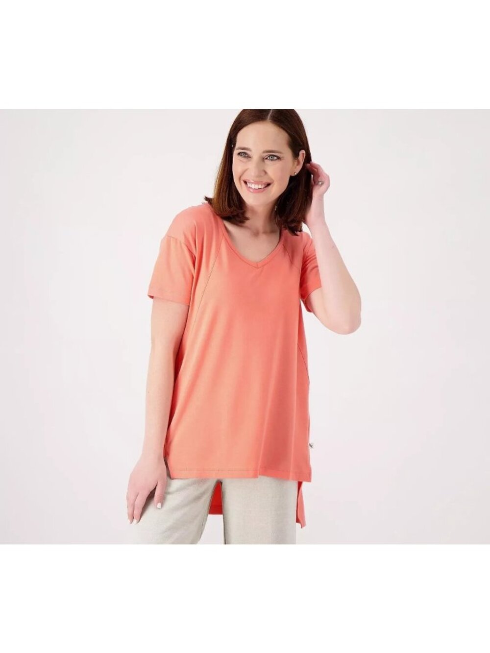 Koolaburra by UGG Tunic Top XS Jersey Short Sleeve Faded Rust T Shirt NEW